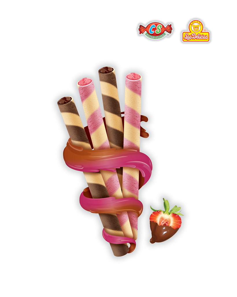 WST140_1.png WAFERSTICK TWIN CHOCOLATE & FRESA - Imagen 1